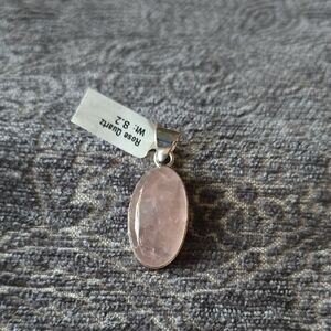 925 Sterling Silver Rose Quartz Pendant